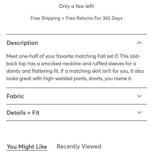 Marine Layer Elena Smocked Top Small - Picture 4 of 11